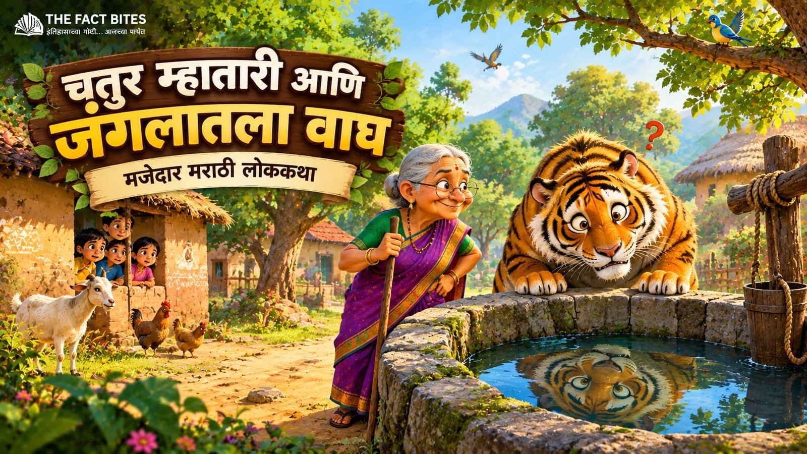 चतुर म्हातारी आणि वाघाची मजेदार मराठी लोककथा