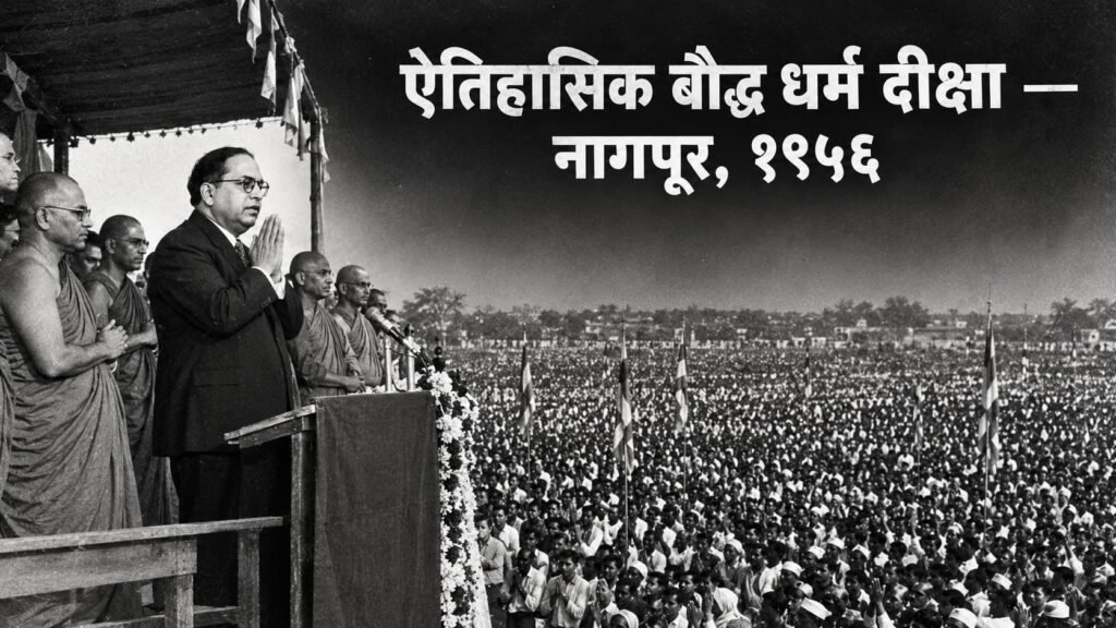 डॉ. बी. आर. आंबेडकर १४ ऑक्टोबर १९५६ नागपूर दीक्षाभूमी ऐतिहासिक बौद्ध धर्म दीक्षा सोहळा