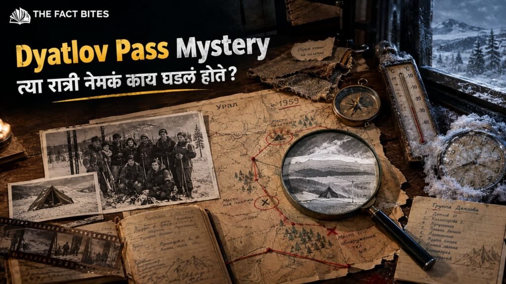 Dyatlov Pass Mystery मधील 1959 च्या रहस्यमय घटनेचे पुरावे आणि तंबू दाखवणारी प्रतिमा