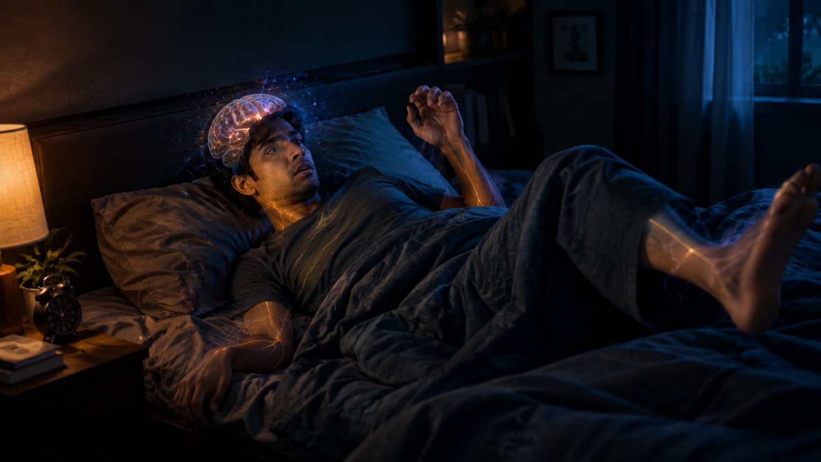 झोप लागत असताना अचानक शरीर दचकणारी व्यक्ती – Hypnic Jerk