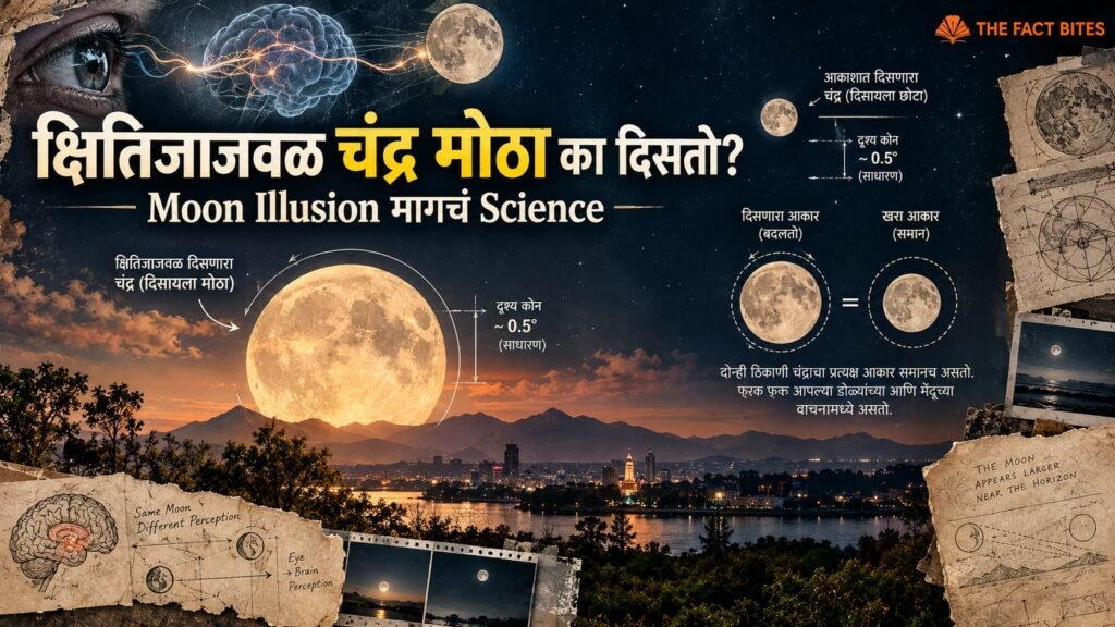 क्षितिजाजवळ चंद्र आपल्याला मोठा का दिसतो