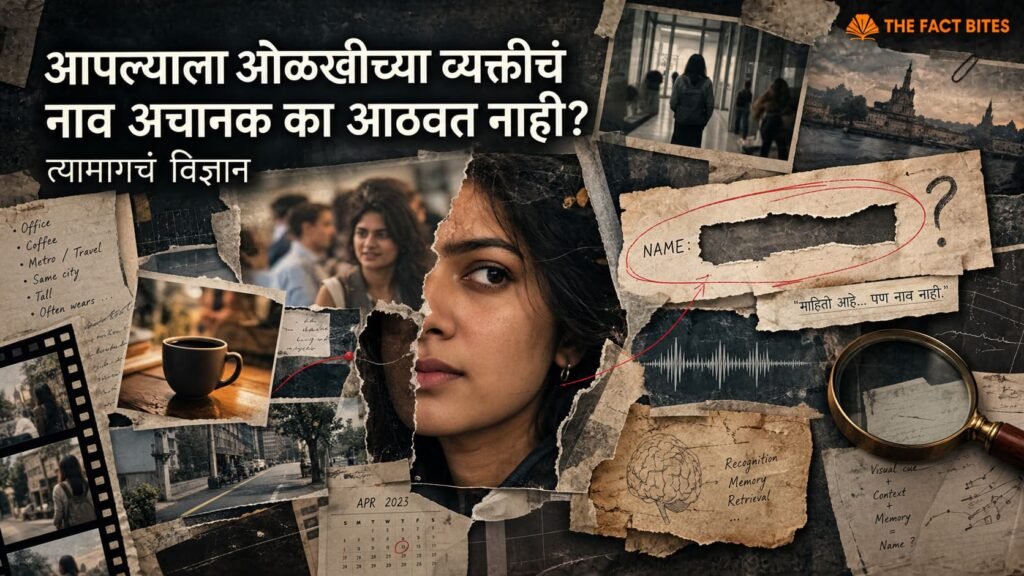 नाव अचानक का आठवत नाही? ओळखीच्या व्यक्तीचा चेहरा ओळखू येतो पण नाव आठवत नाही हे दाखवणारी मानसशास्त्रीय कोलाज प्रतिमा