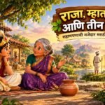राजा आणि म्हातारीच्या तीन प्रश्नांची शहाणपणाची मराठी लोककथा
